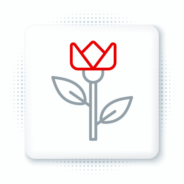 线花郁金香图标孤立在白色图片下载