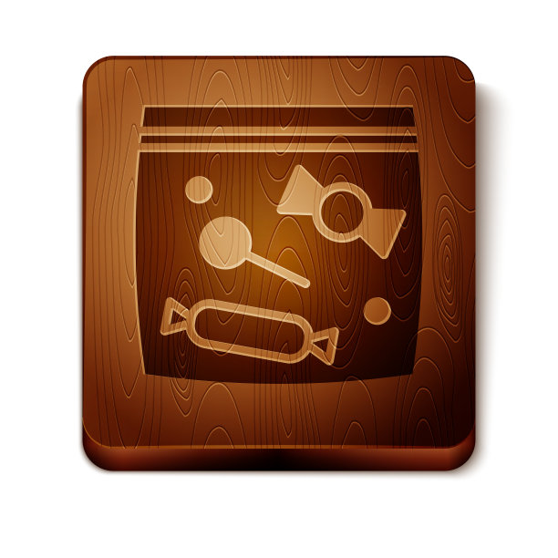 棕色糖果包装糖果图标隔离上图片下载