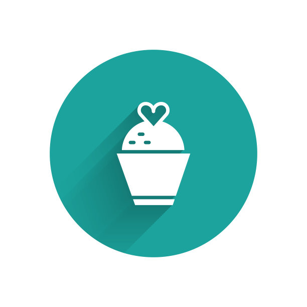 白色婚礼蛋糕与心形图标隔离图片下载