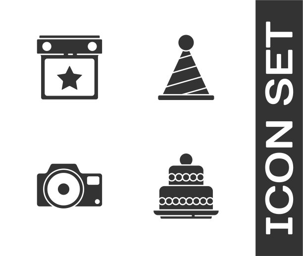 设置蛋糕日历和派对照片相机图片下载