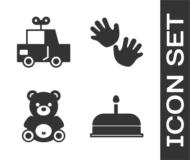 蛋糕和燃烧的蜡烛，玩具车，泰迪熊图片下载