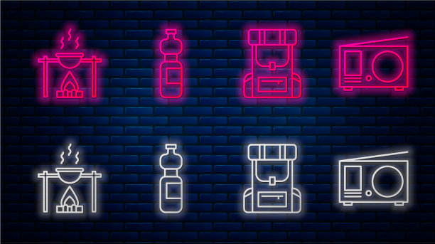 Set line瓶装水徒步背包图片下载