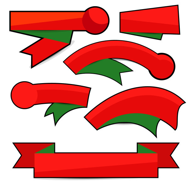 可爱的圣诞丝带在白色的背景图片下载