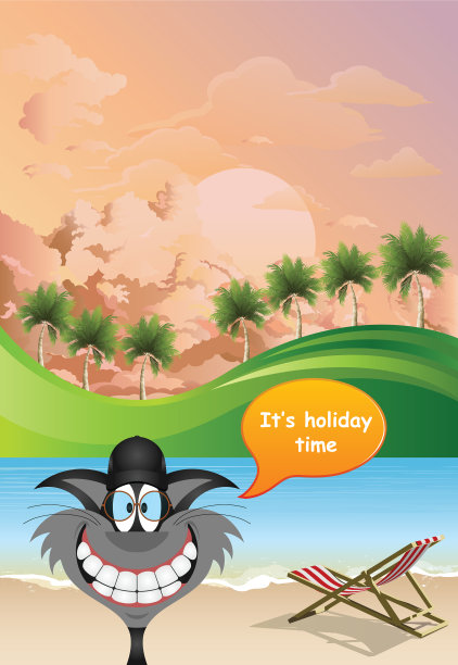 黎明时分度假的滑稽猫图片下载