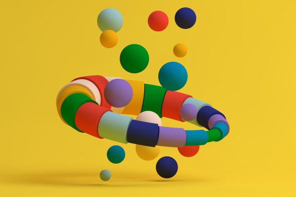 抽象平衡多彩的几何形状图片下载