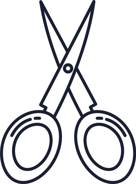 剪刀供应教育线风格图标图片下载