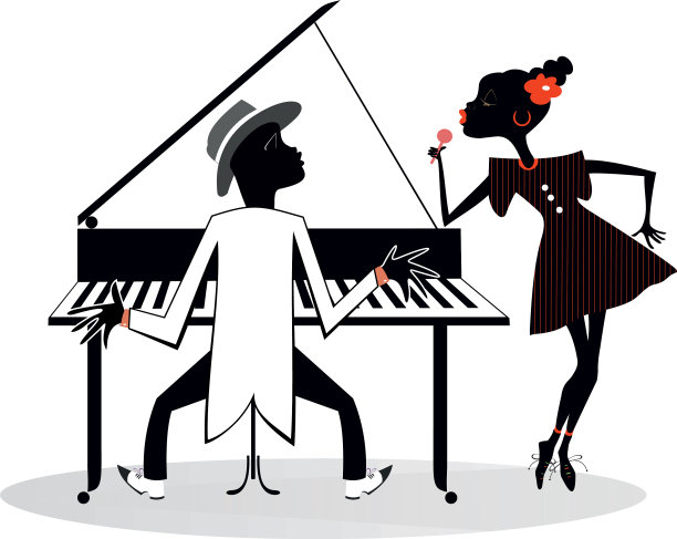 非洲音乐家，女歌手和钢琴家图片下载