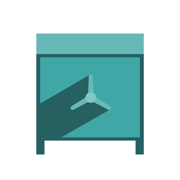 白色背景上的金属封闭保险箱图片下载