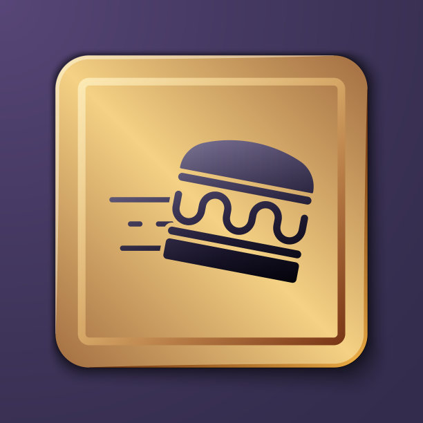 紫色的在线订购和汉堡外卖图标图片下载