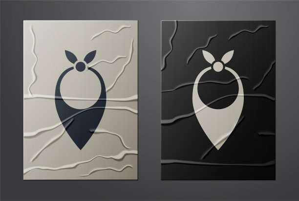 白色牛仔头巾图标孤立在皱图片下载