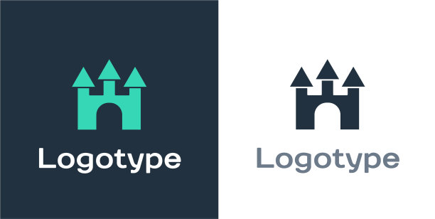 标志式城堡图标孤立在白色背景图片下载