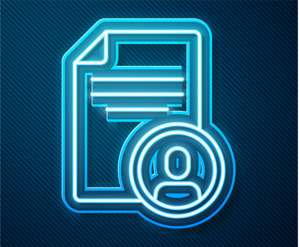 发光的霓虹线恢复图标隔离在蓝色图片下载