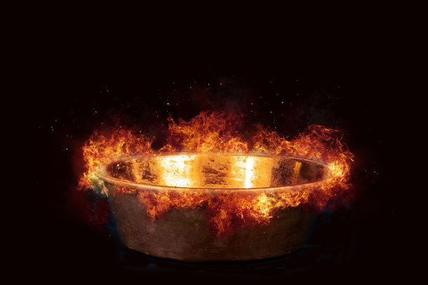 盛满火的铜碗图片下载