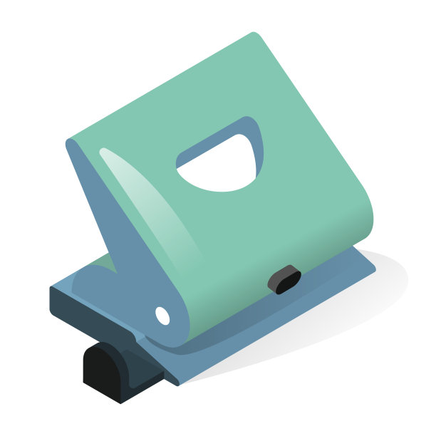 打孔机或纸张打孔机等距图标办公室图片下载