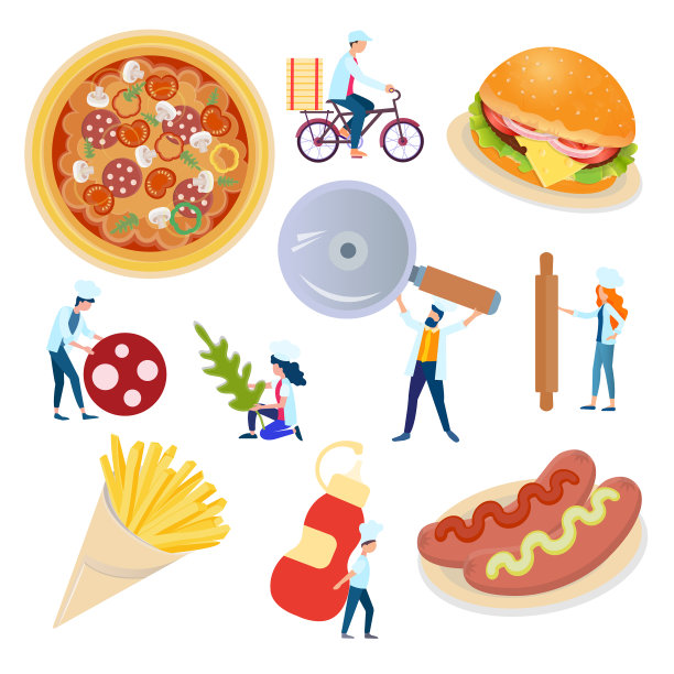 快餐食品集图片下载