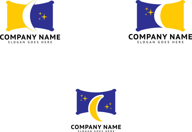 设置枕头和新月夜睡眠标志图片下载