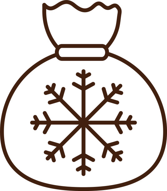 圣诞快乐装着雪花的礼物袋图片下载