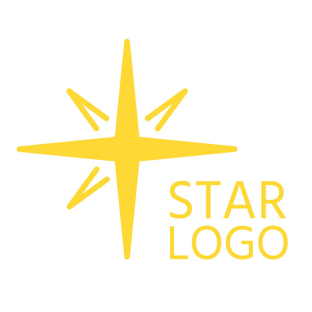 抽象的黄色单星标志图标图片下载
