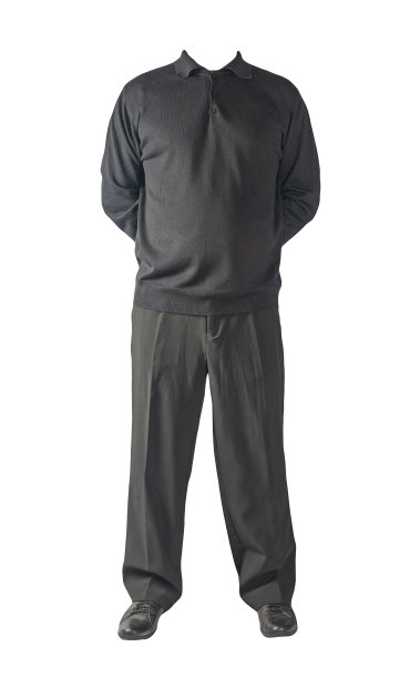 男毛衣和裤子孤立在白色背景。休闲服装图片下载