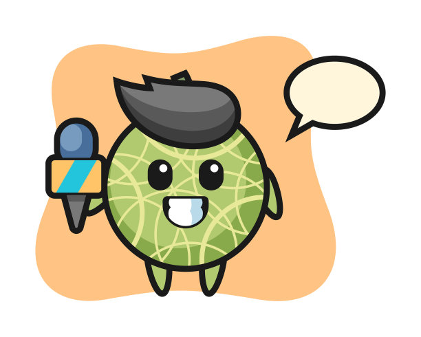 人物吉祥物瓜当新闻记者图片下载