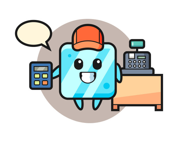 冰块角色作为收银员图片下载