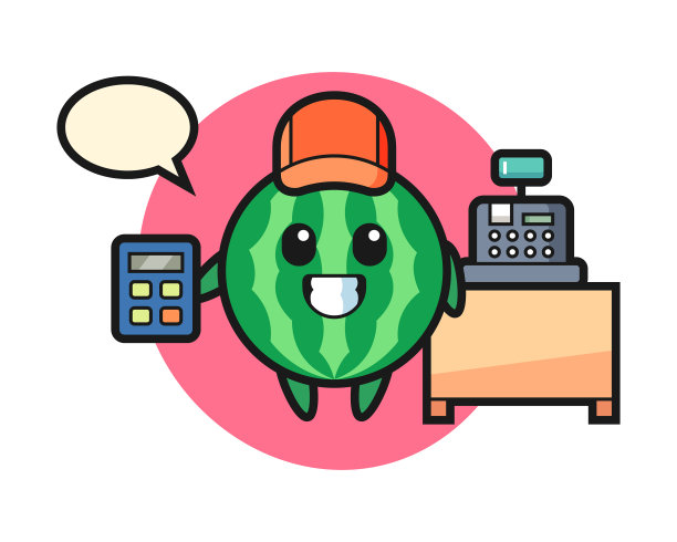 西瓜字当收银员图片下载