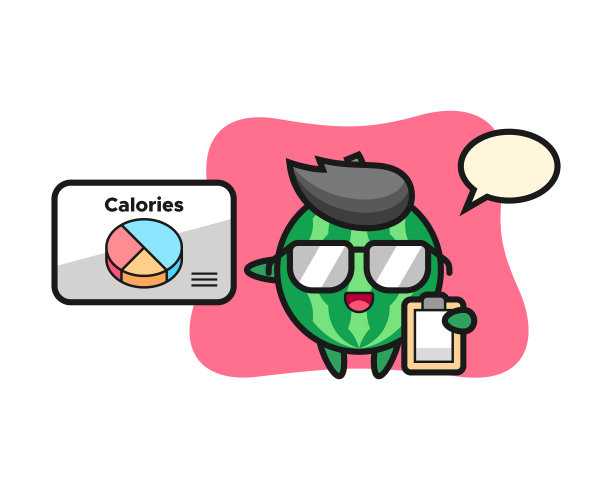 西瓜吉祥物作为营养学家图片下载