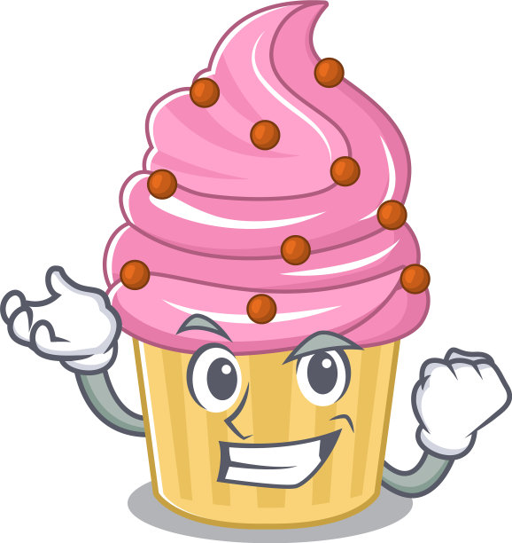 酷自信成功草莓纸杯蛋糕图片下载