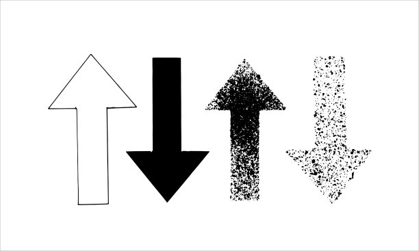 矢量插图手绘一套喷漆箭头和标记。图片下载