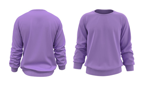 空白运动衫模拟模板前，和后视图图片下载