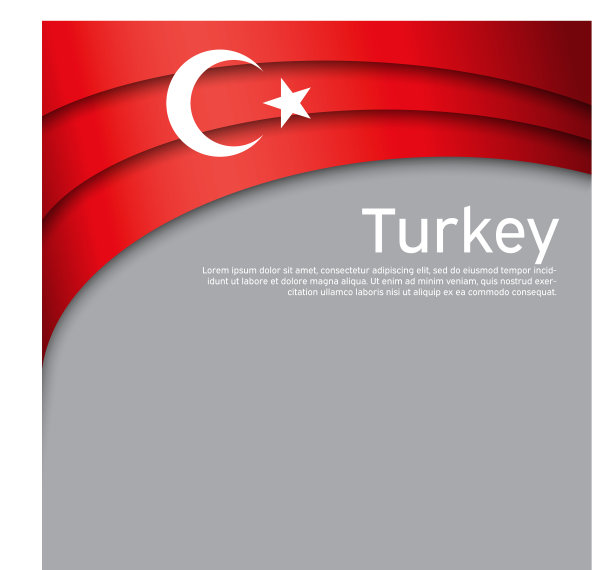 摘要挥舞土耳其旗剪纸风格图片下载