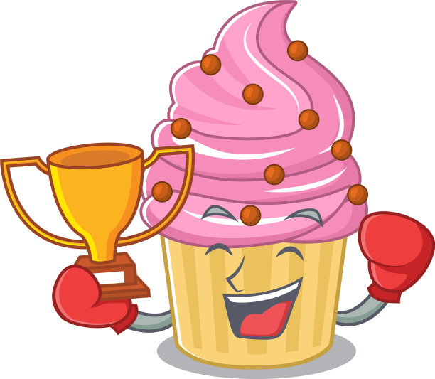 超级拳击冠军草莓纸杯蛋糕图片下载