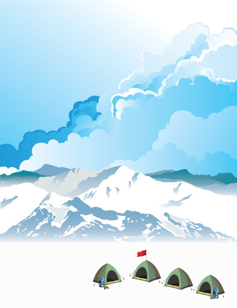 黎明时分，登山大本营图片下载