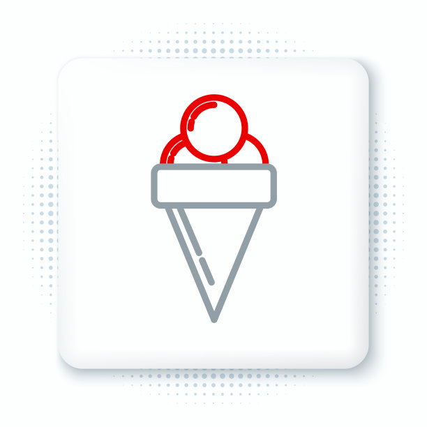 在华夫蛋筒图标孤立的冰淇淋线图片下载