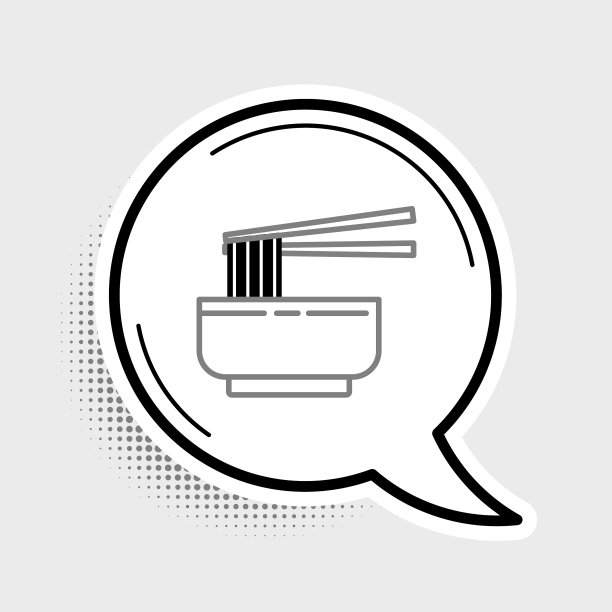 亚洲面条在碗和筷子图标图片下载