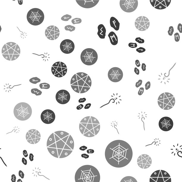 设置魔法符文、蜘蛛网和魔法杖图片下载