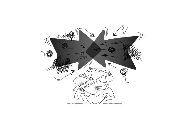 两支带着消极情绪的箭在她们上方碰撞图片下载