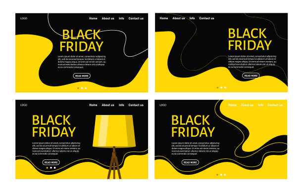 黑色星期五设置抽象网站模板图片下载