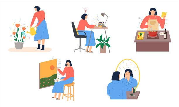 大流行期间呆在家里的概念。图片下载