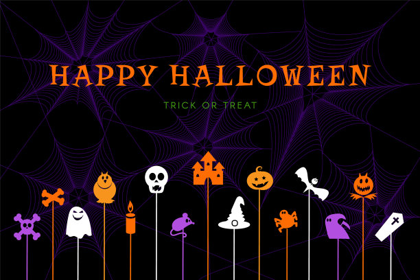 万圣节横幅或派对海报背景快乐图片下载