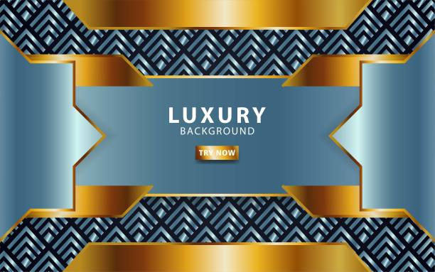 豪华抽象溢价银黄金矢量背景与黄金线。用纸张效果重叠图层。图片下载