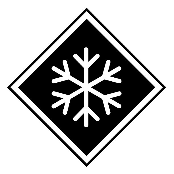 冰雪冬季图标，危险冰片标志，风险预警矢量插图，小心谨慎符号图片下载