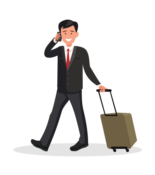 商务人员在机场带着行李图片下载