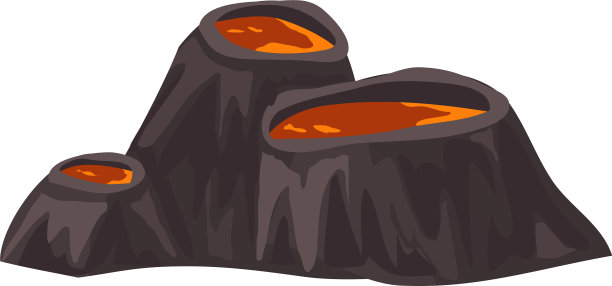 火山口图标卡通风格图片下载