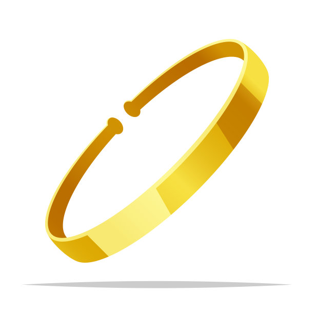 金手镯矢量孤立插图图片下载
