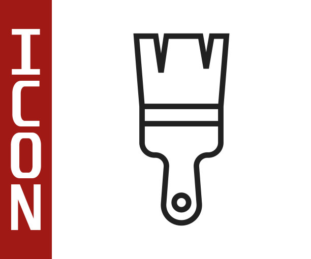 在白色背景上独立的画笔图标。向量图片下载