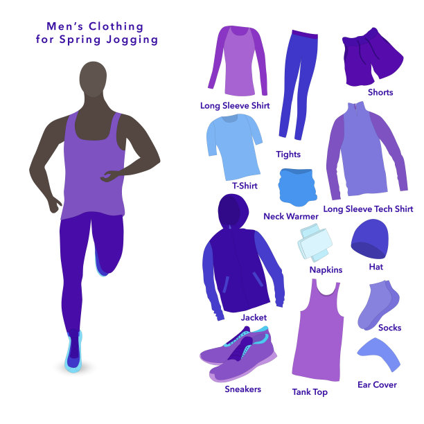 男士春季慢跑套装。图片下载