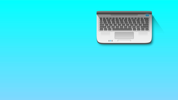 抽象蓝色背景与笔记本电脑阴影矢量设计风格图片下载