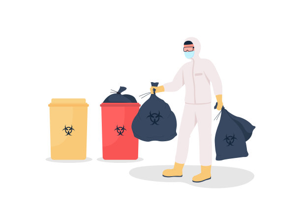 扔垃圾平色矢量无面人物图片下载