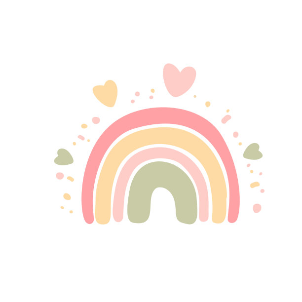 可爱的卡通彩虹矢量插图印刷设计。图片下载